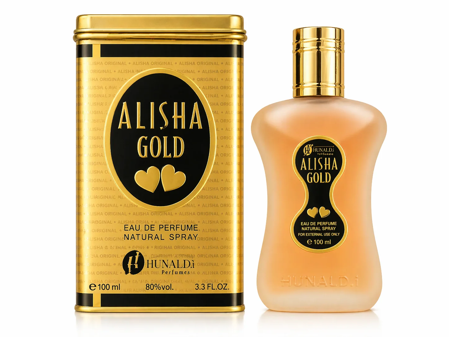 Alisha Gold Eau De Parfum 100ml by Hunald – Elegant Long Lasting Fragrance