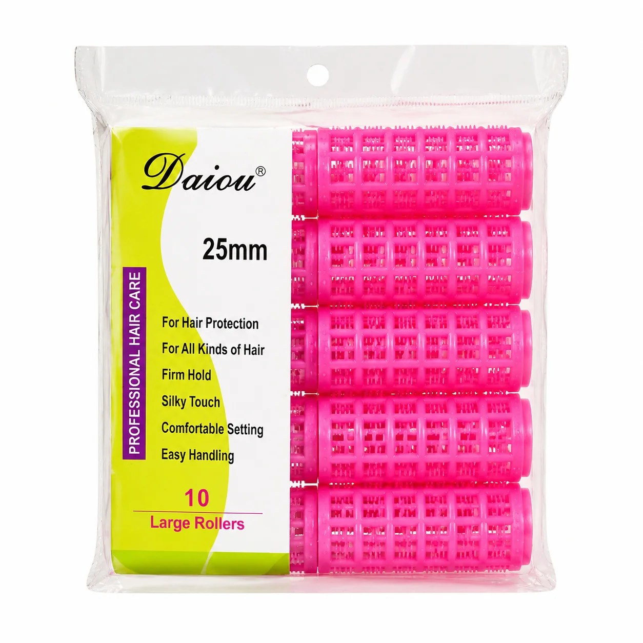 Daiou 25mm Professional Hair Rollers – 10 Large Rollers in a Pack