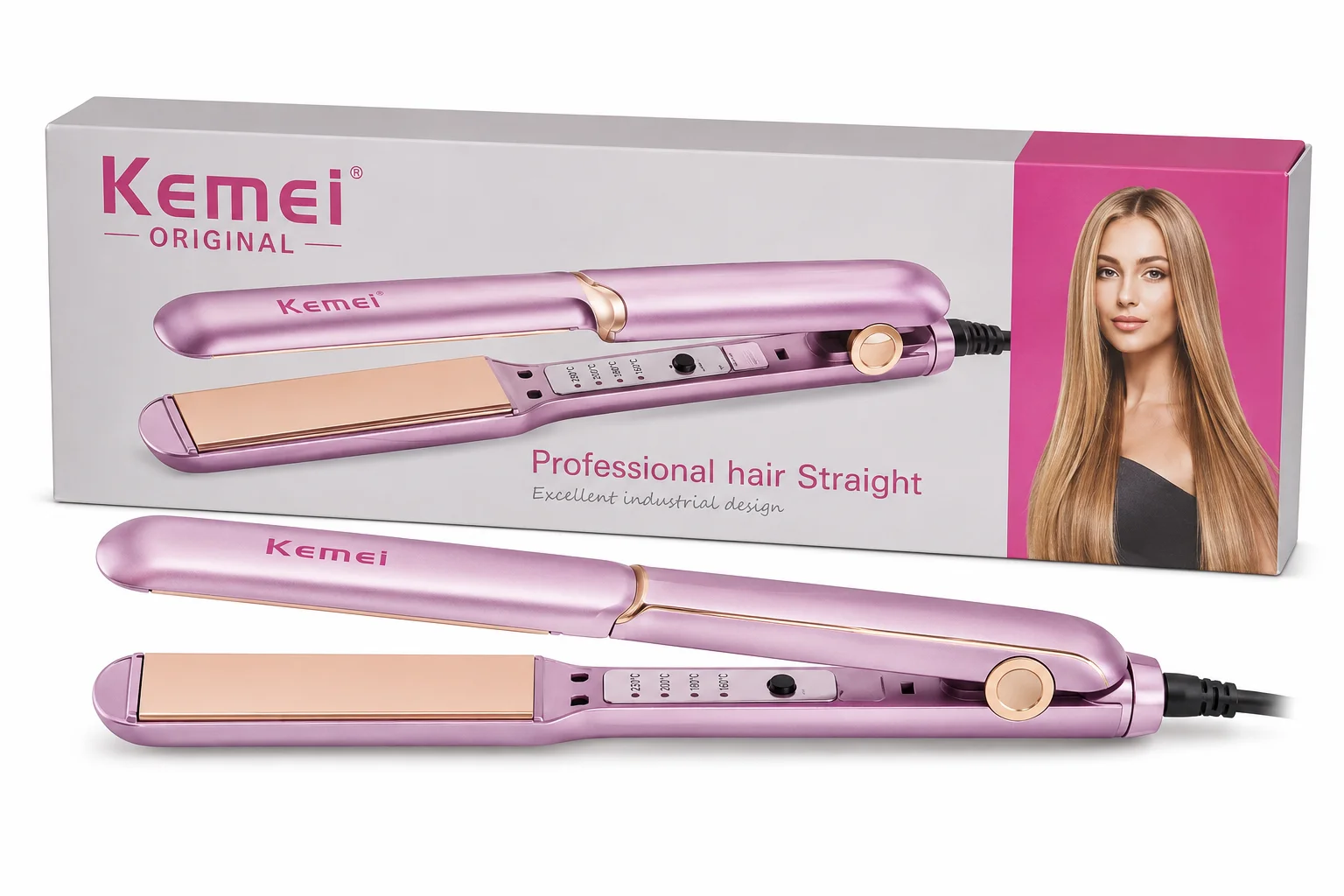 Kemei Professional Hair Straightener – Original Ceramic Styling Iron