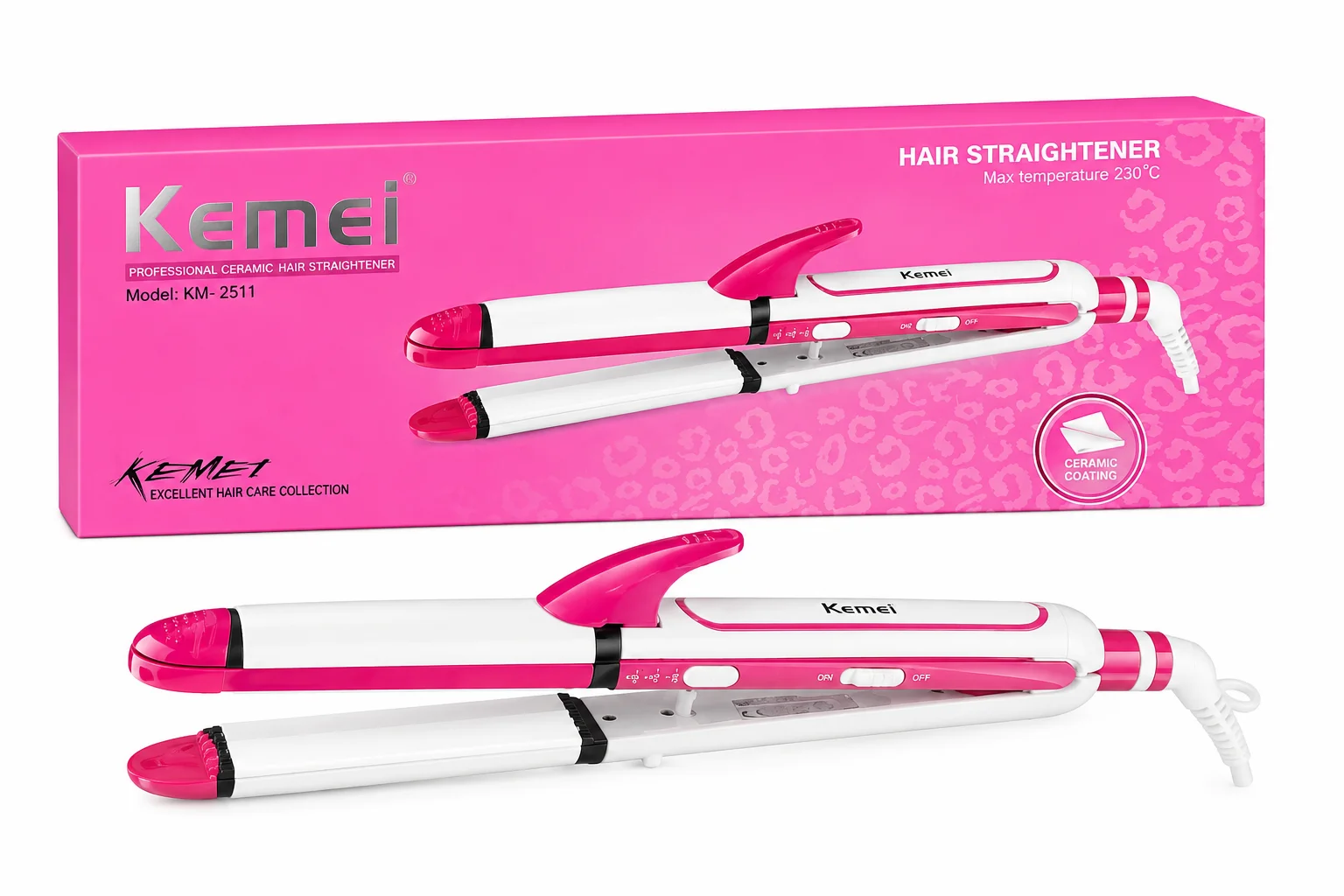 Kemei KM-2511 Professional Ceramic Hair Straightener