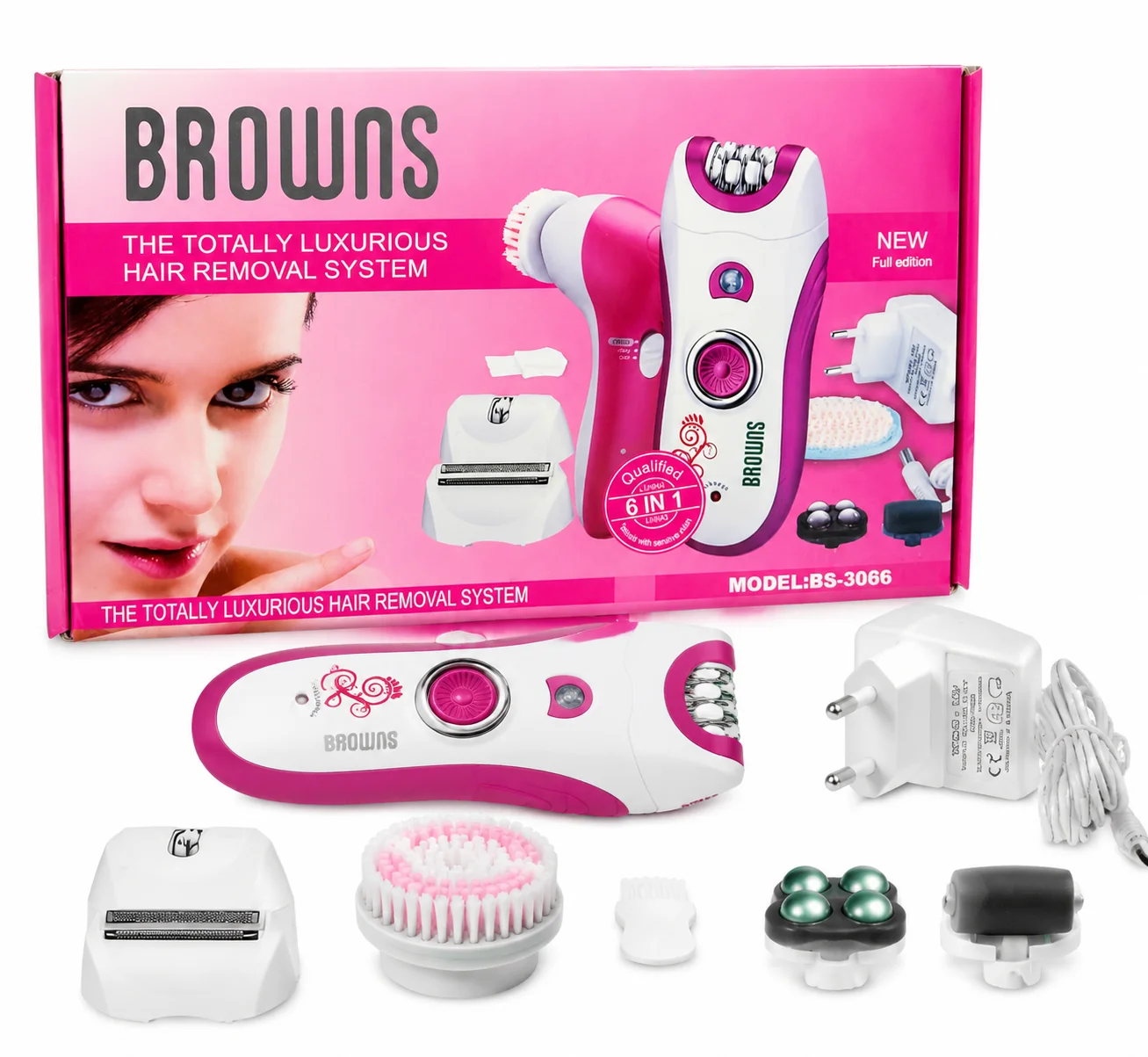 Browns 6-in-1 Multifunctional Hair Removal System – Model BS-3066