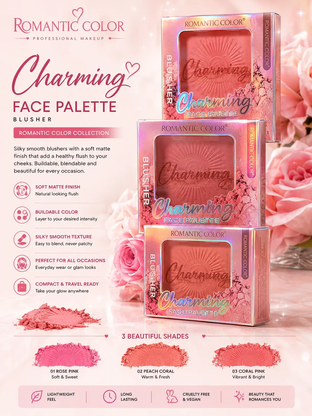 Romantic Color Charming Face Palette Blusher