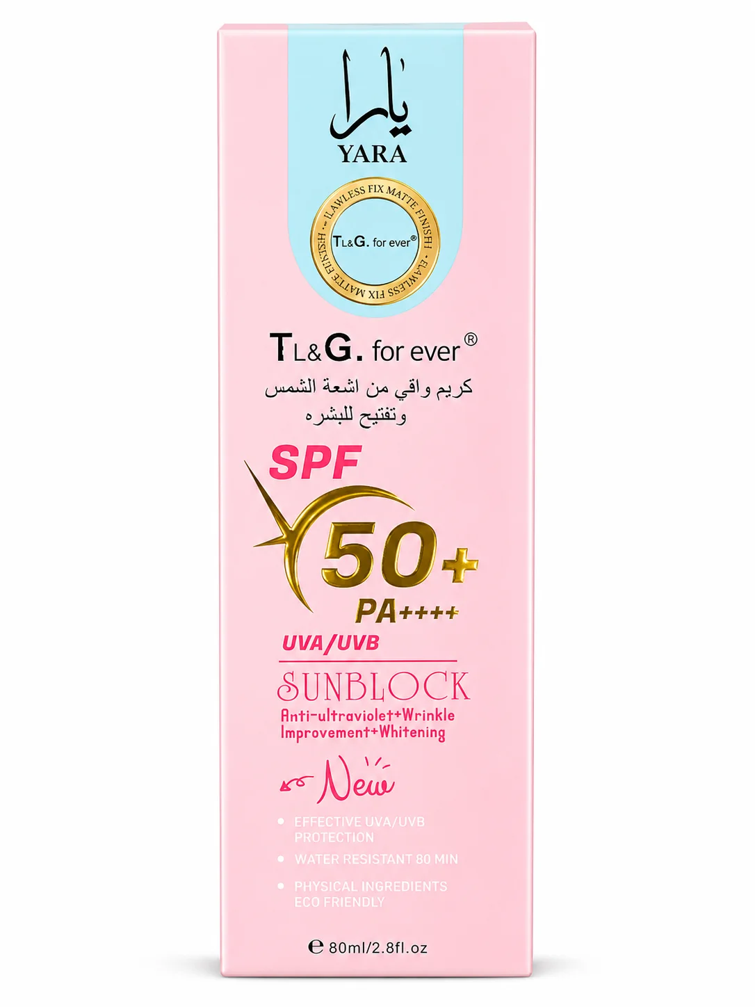 YARA T&G For Ever Sunblock SPF 50+ PA++++ (80ml)