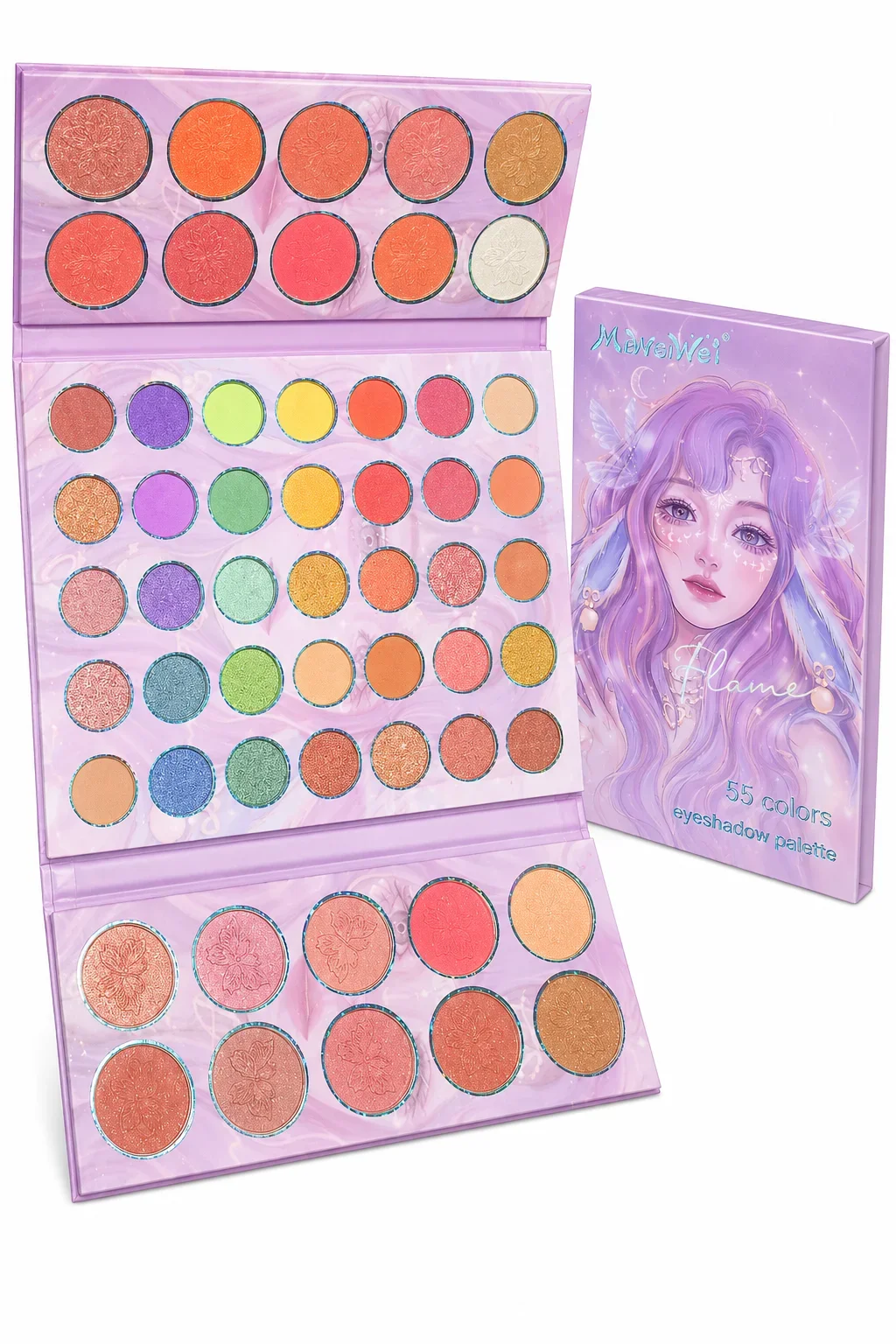 M.Wei Dream 55 Colors Eyeshadow & Blush Palette Book