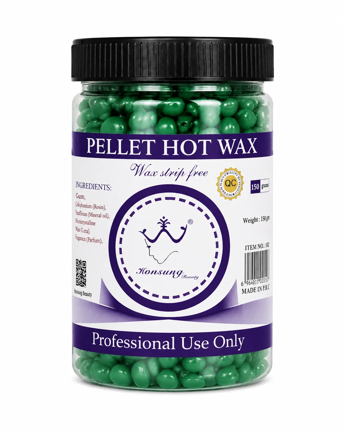 Honsung Pellet Hot Wax – 150g, Wax Strip Free, Professional Use Only
