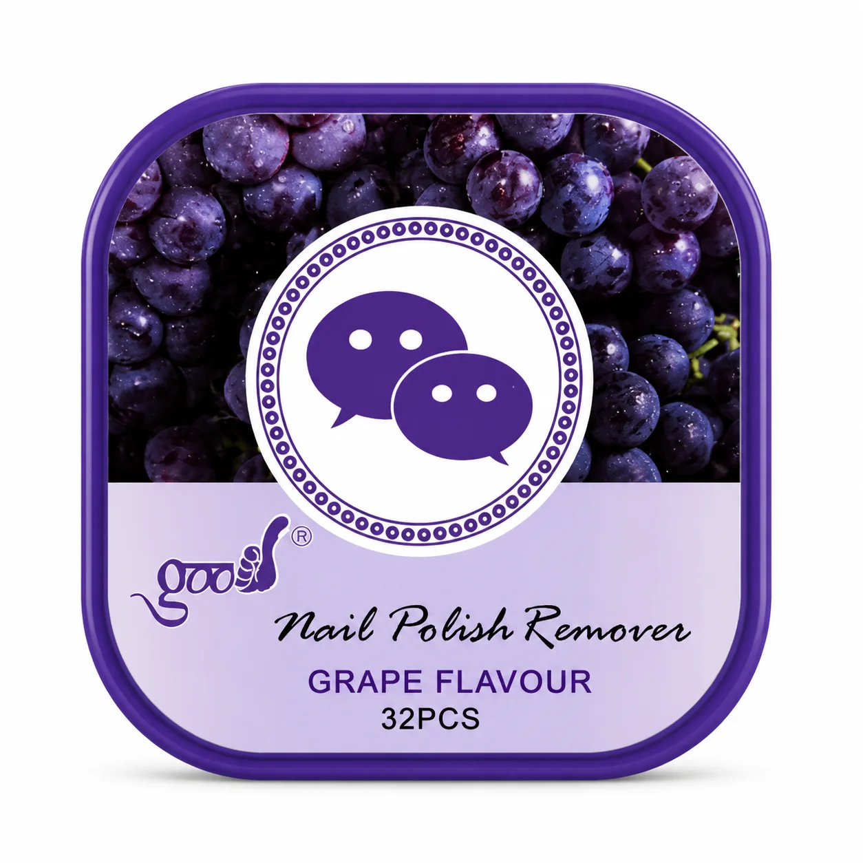 Gooji Nail Polish Remover Wipes – Grape Flavour (32 PCS)