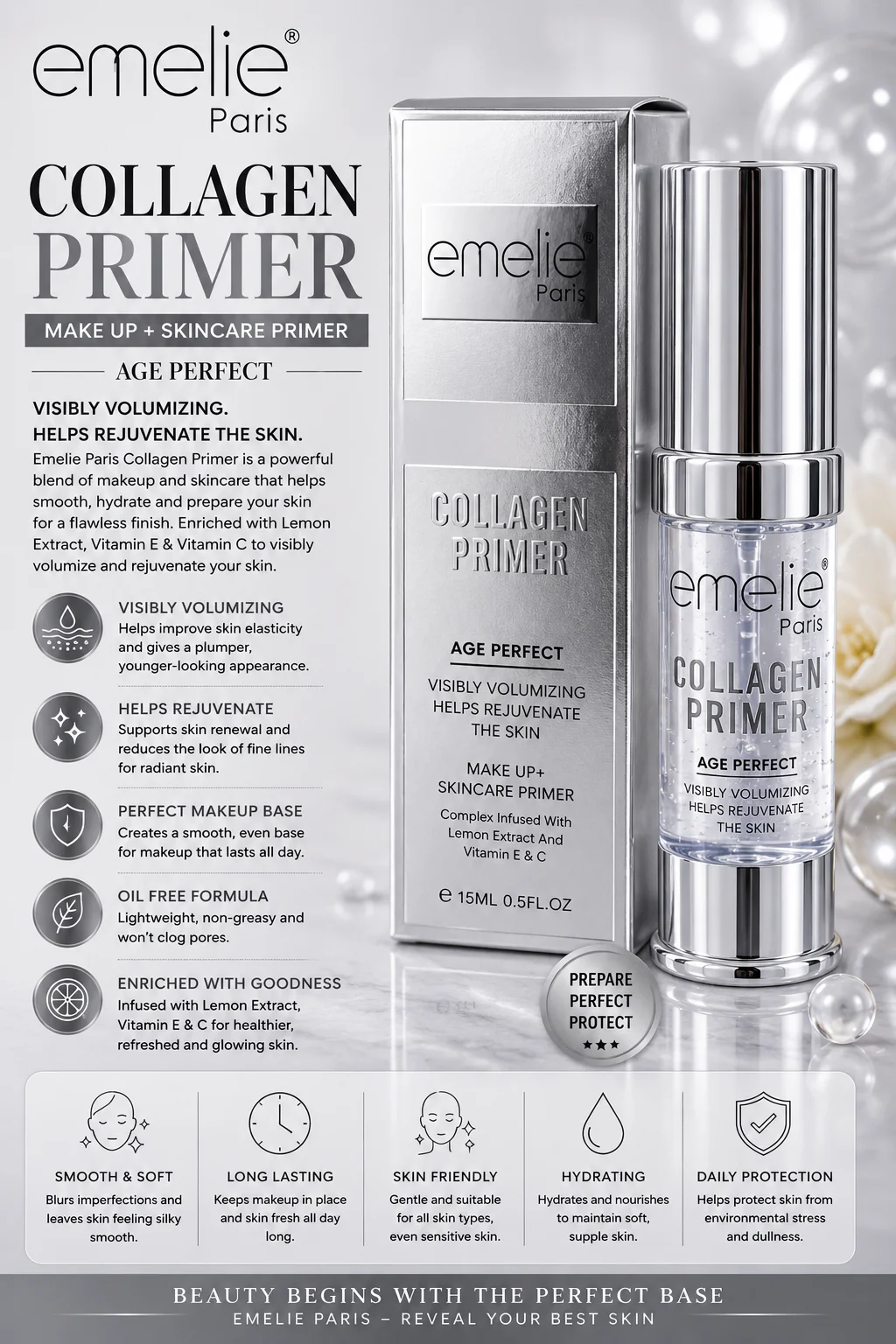 Emelie Paris Collagen Primer – Age Perfect Makeup Primer
