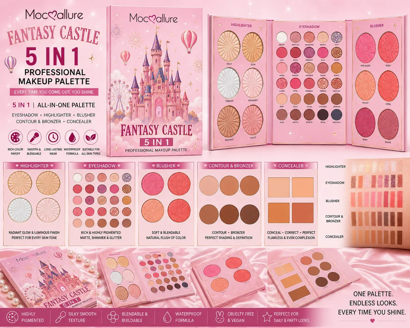 Mocallure Fantasy Castle 5 in 1 Professional Makeup Palette