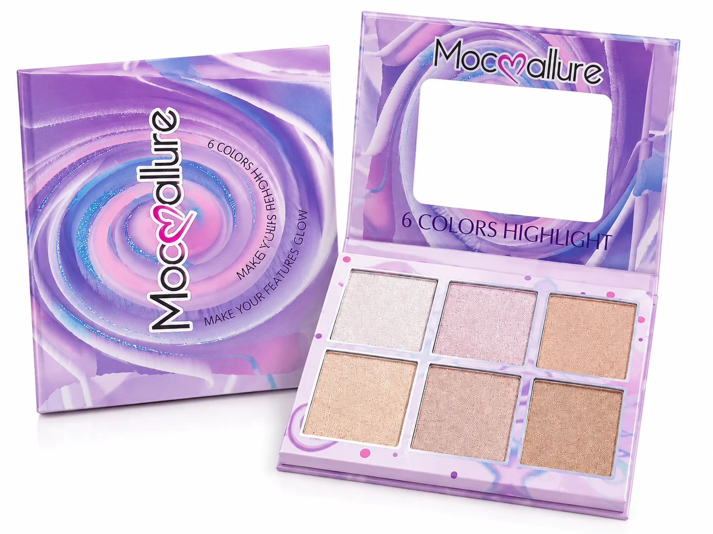 Mocallure 6 Colors Highlight Palette – Shimmer Glow Makeup Kit