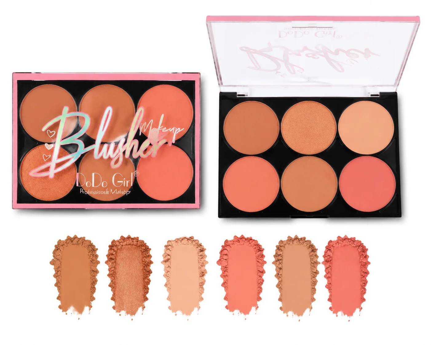 DoDo Girl Blusher Palette – 6 Color Professional Makeup Blush Palette