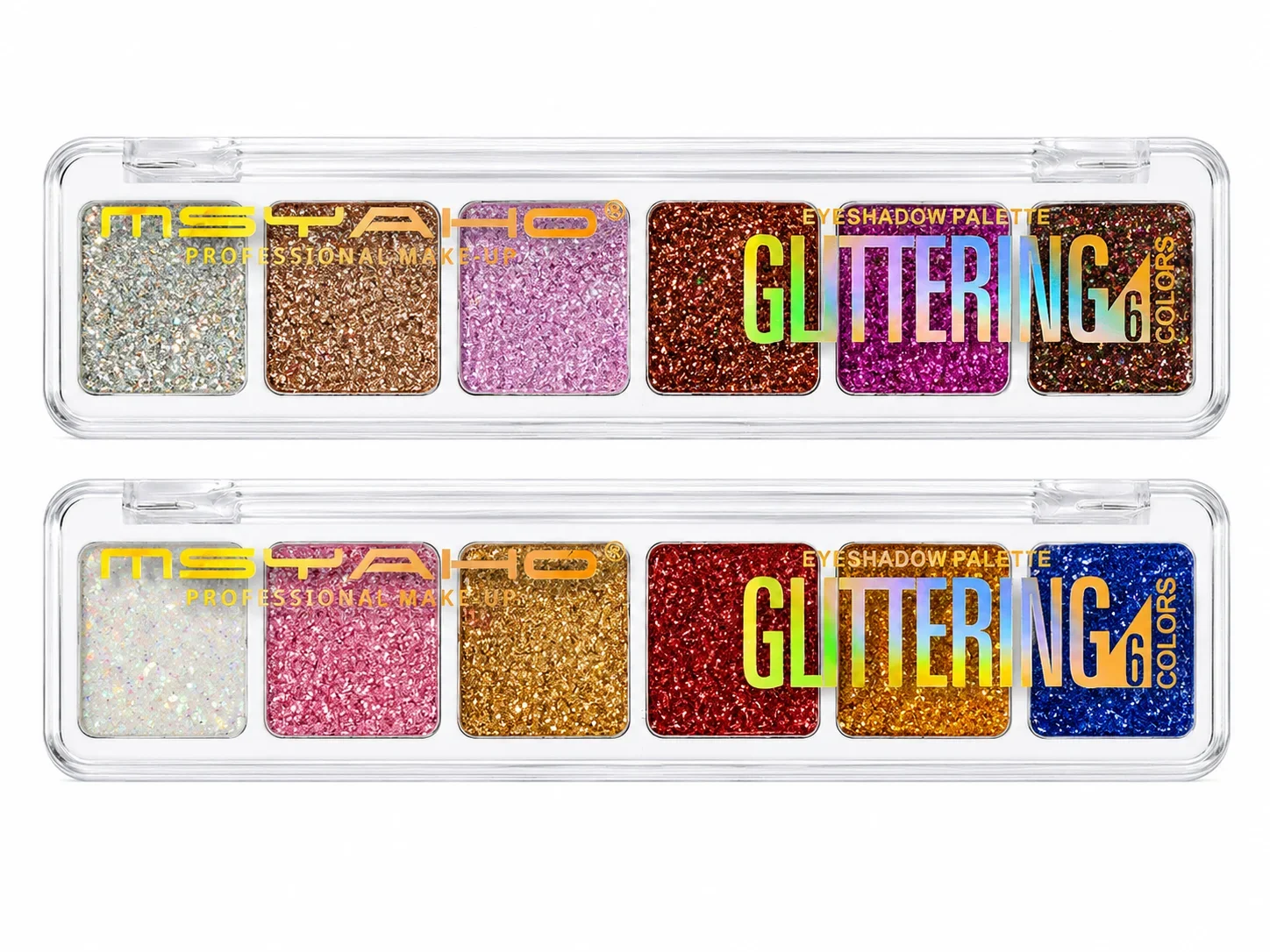 MSYAHO Glittering 6 Color Eyeshadow Palette – Shimmer Glitter Makeup Kit