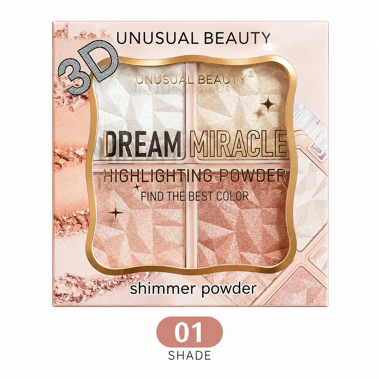 Unusual Beauty Dream Miracle 3D Highlighting Powder – Shimmer Powder (Shades 01, 02 & 03)