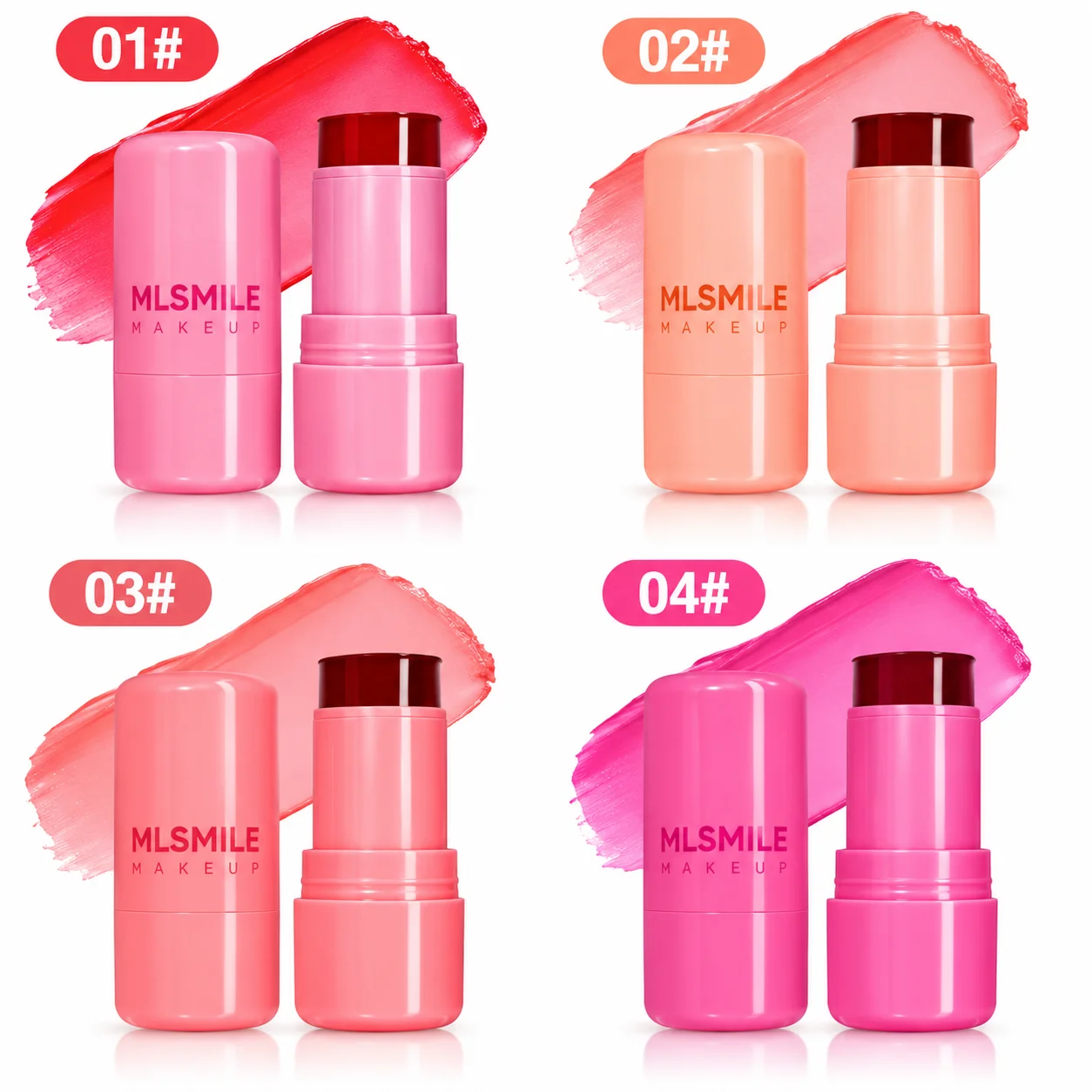 TikPop Jelly Lip & Cheek Tint 2-in-1 – Shades 01, 02, 03 & 04
