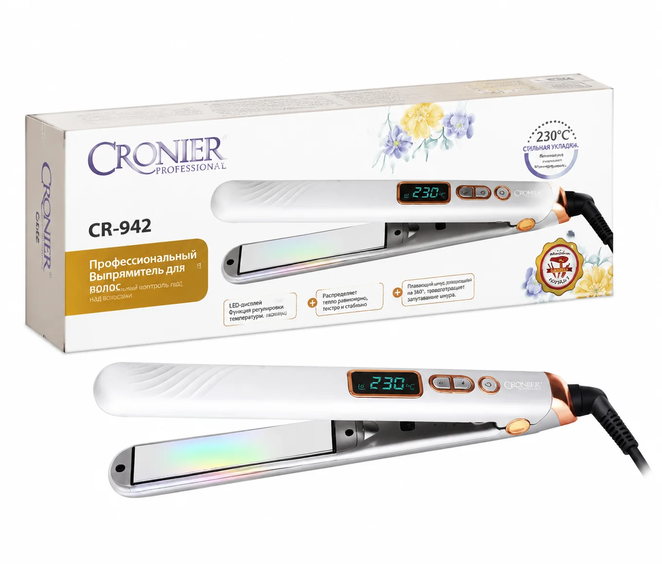 Cronier Professional Ceramic Hair Straightener – Model CR-942