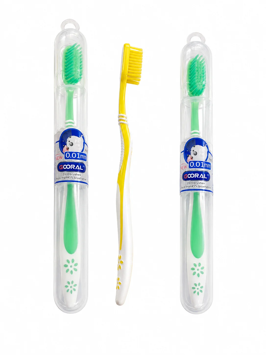 GOORAL 0.01mm Soft Bristle Toothbrush with Protective Travel Case