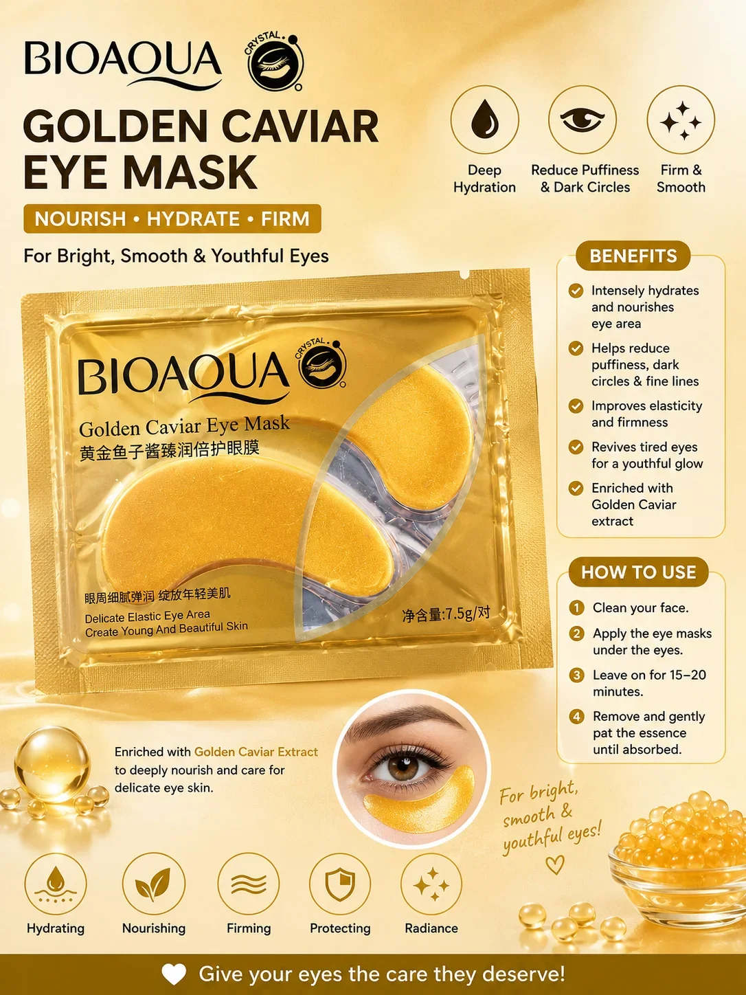 BIOAQUA Golden Caviar Eye Mask