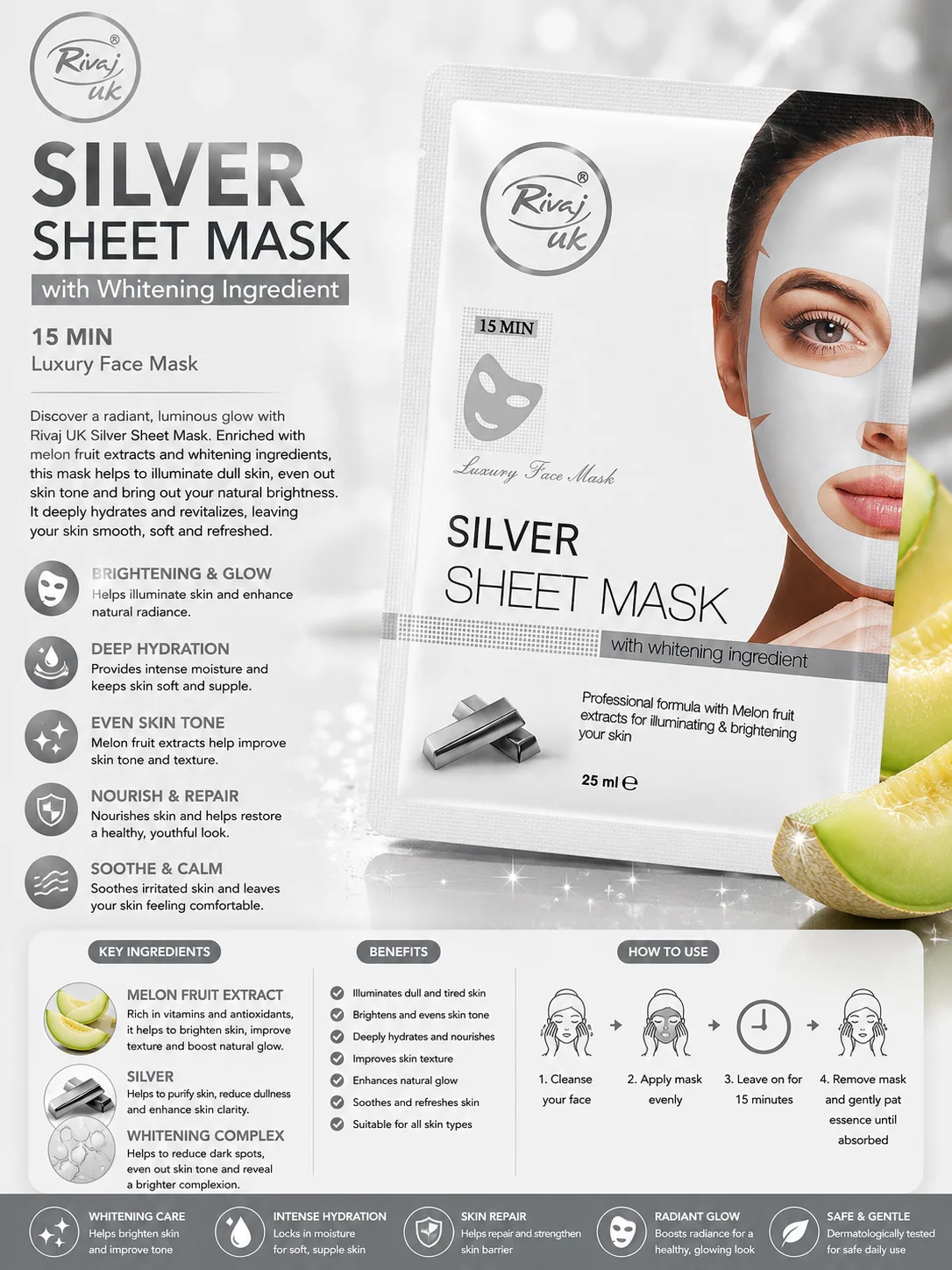 Rivaj UK Silver Sheet Mask