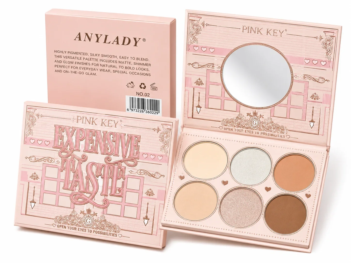 Pink Key Baking Base Face Palette – Contour & Highlight Makeup Kit