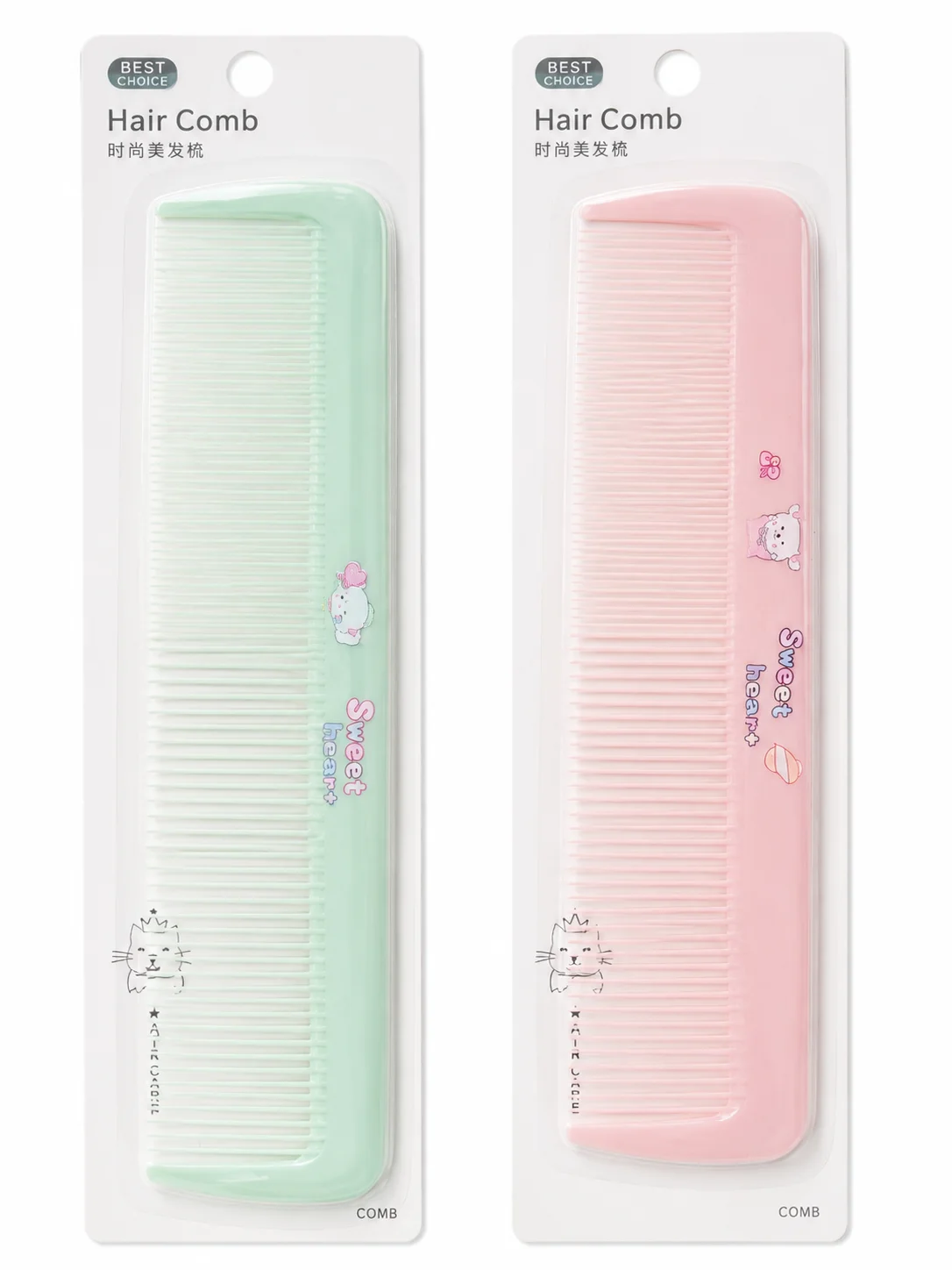 Cute Pastel Hair Comb Set – Fine Tooth Styling Comb for Daily Use