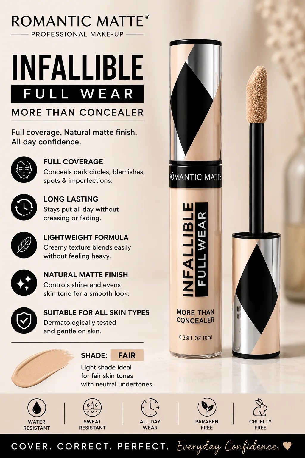 Romantic Matte Infallible Full Wear Concealer – More Than Concealer 10ml