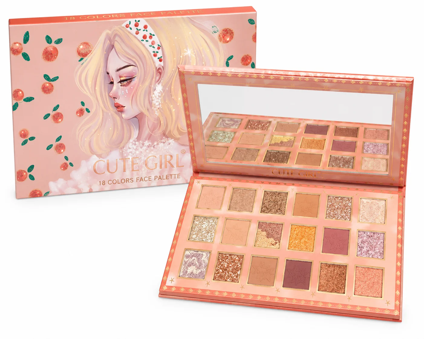 Cute Girl 18 Color Face & Eyeshadow Palette – Matte & Glitter Collection