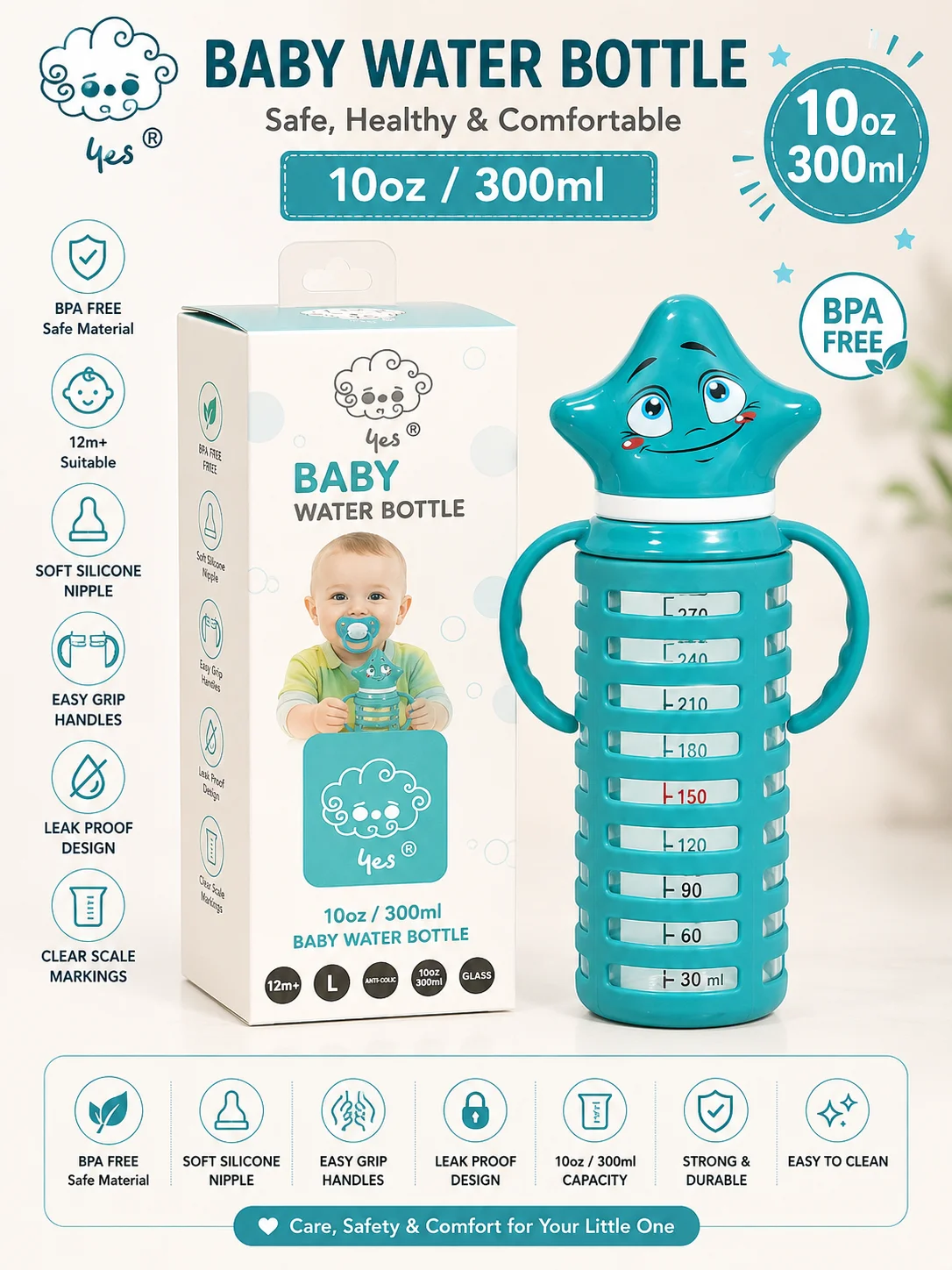 YES Baby Water Bottle 300ml (10oz)