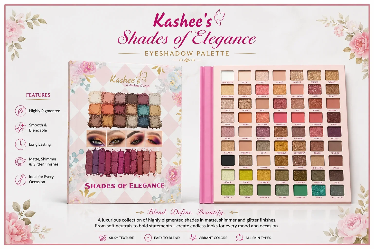 Kashee’s Shades of Elegance Eyeshadow Palette – Professional Makeup Collection