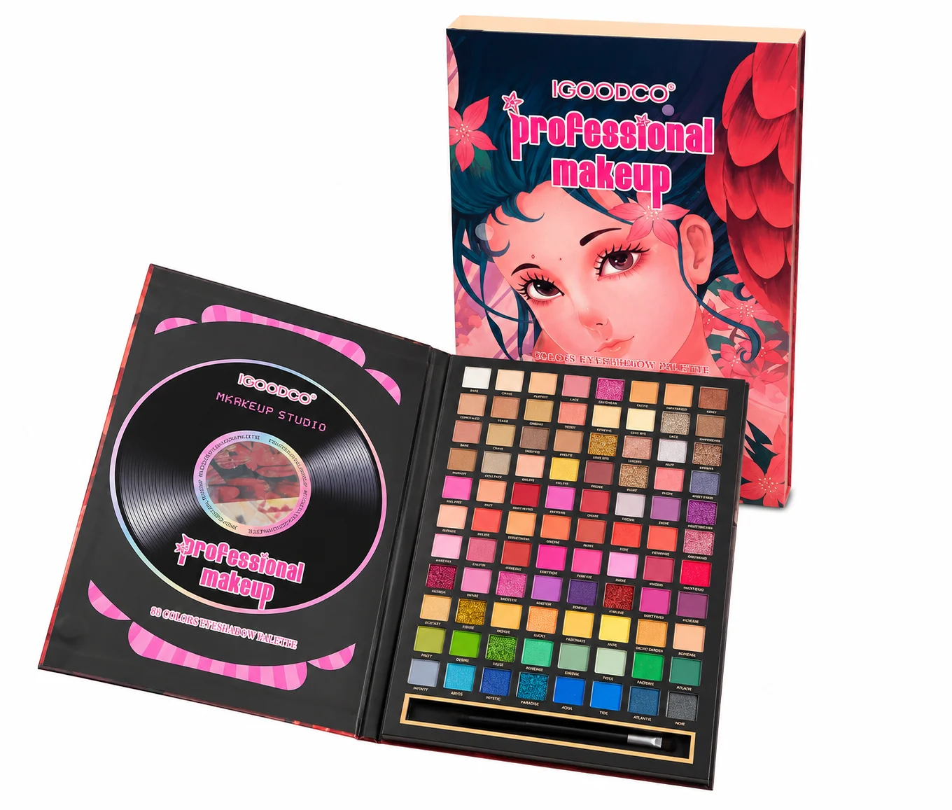 IGOODCO Professional Makeup Palette – 88 Colors Eyeshadow Palette with Matte & Glitter Shades