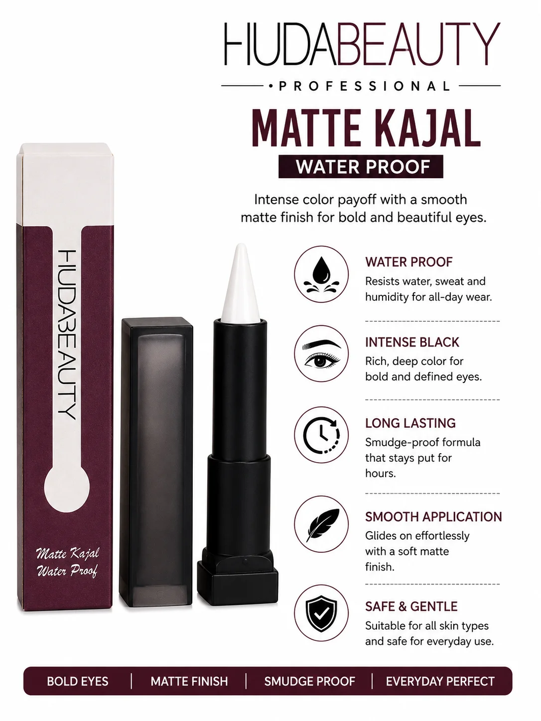 HUDA BEAUTY Matte Kajal Waterproof Stick