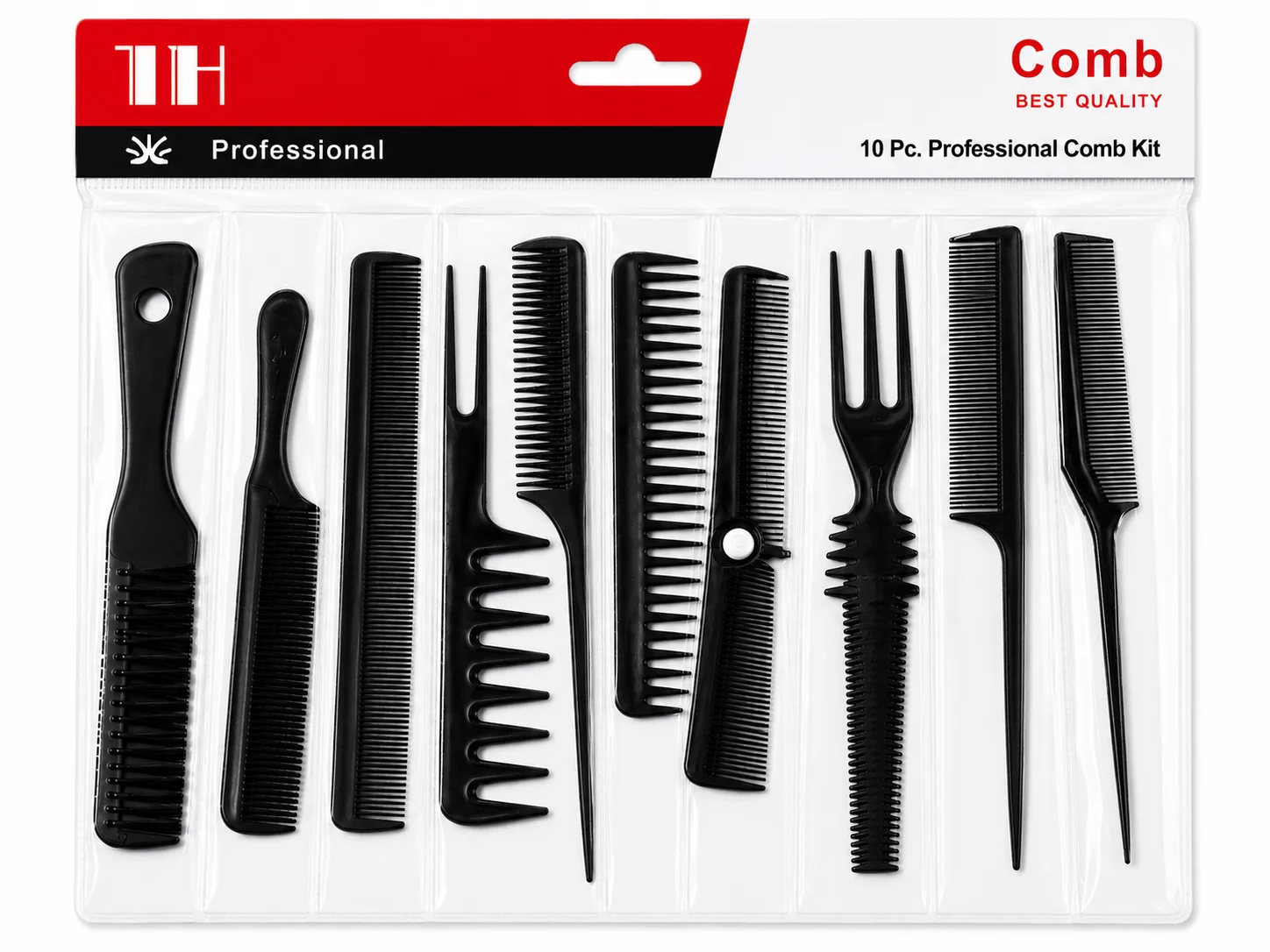 10 Pcs Professional Hair Comb Kit – Salon Styling Comb Set