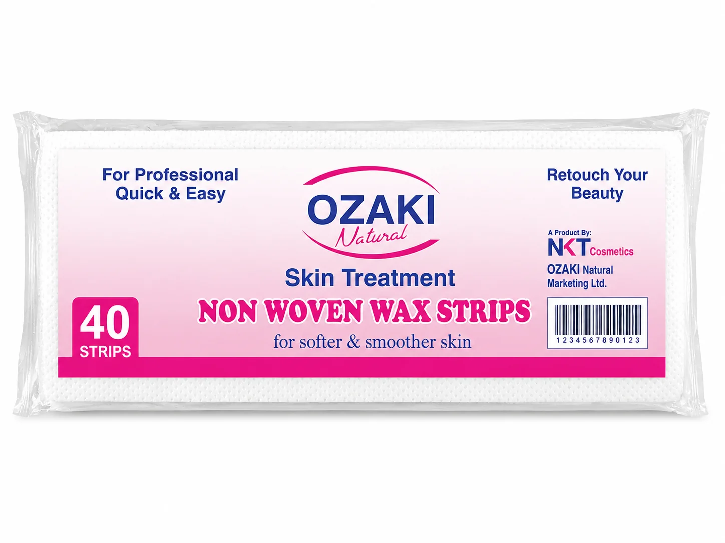 OZAKI Natural Non-Woven Wax Strips – Skin Treatment Hair Removal Paper | Soft & Smooth | 40 Strips