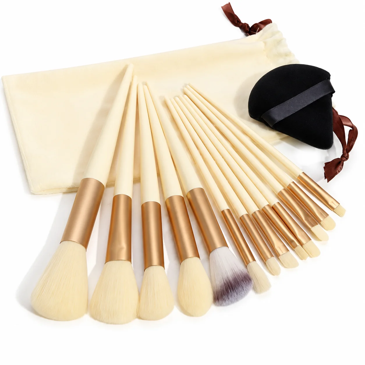 13 Piece Makeup Brush Set – Soft Face & Eye Cosmetic Brushes with Travel Pouch