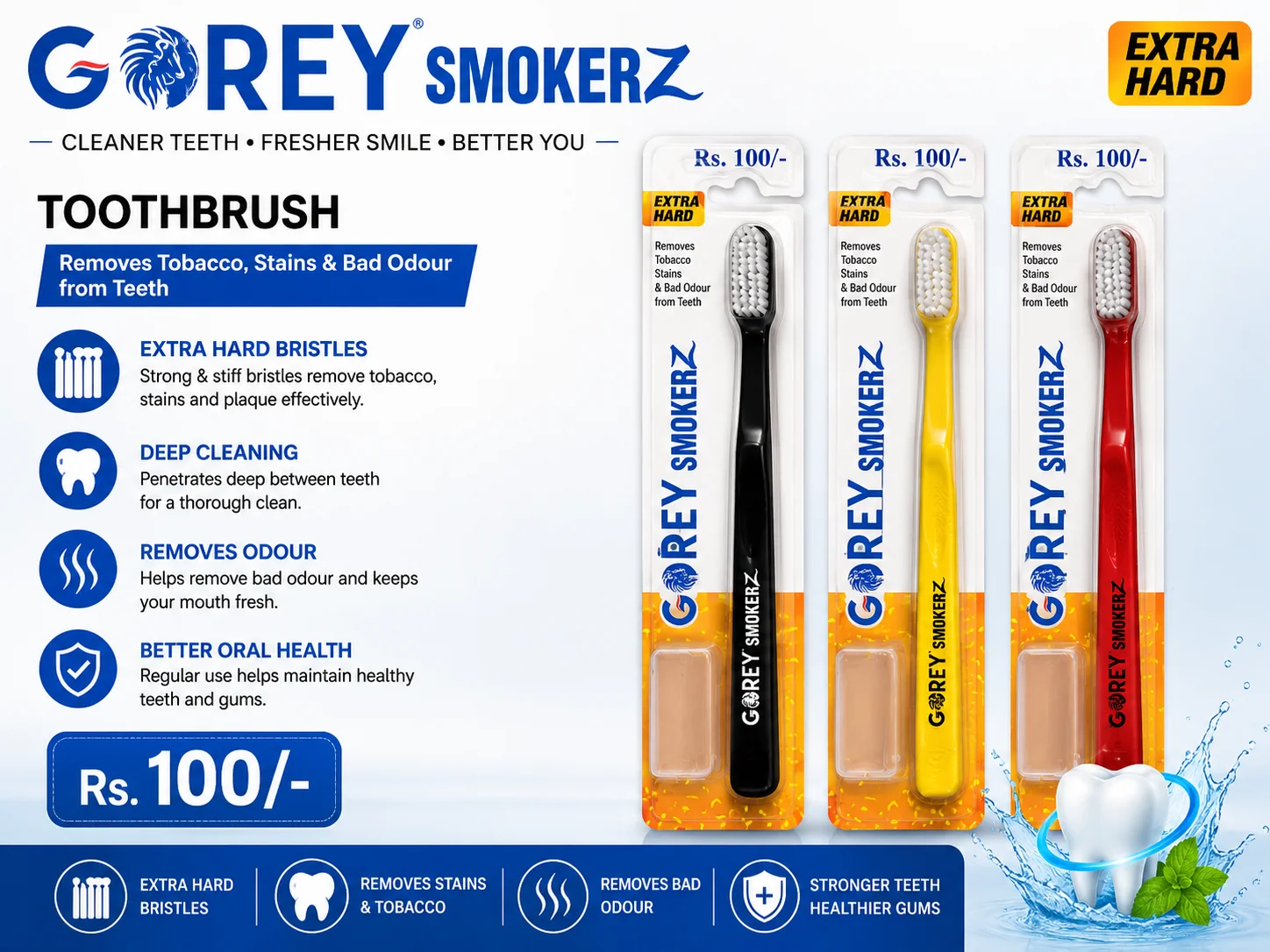 GOREY Smokerz Extra Hard Toothbrush