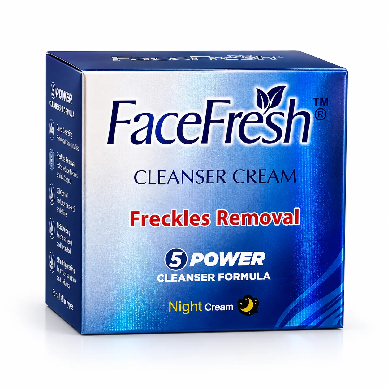 FaceFresh 5 Power Cleanser Cream – Freckles Removal Night Cream