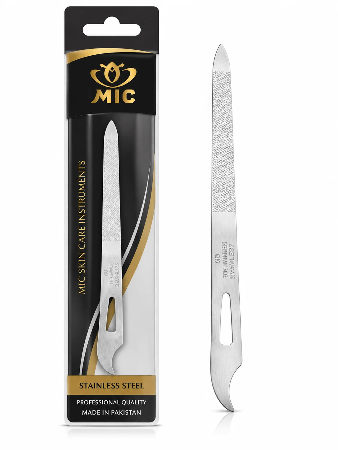 MIC Professional Stainless Steel Nail File & Cleaner