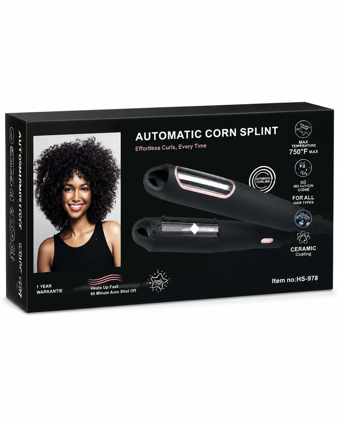 Automatic Corn Splint Hair Curler – Model HS-978