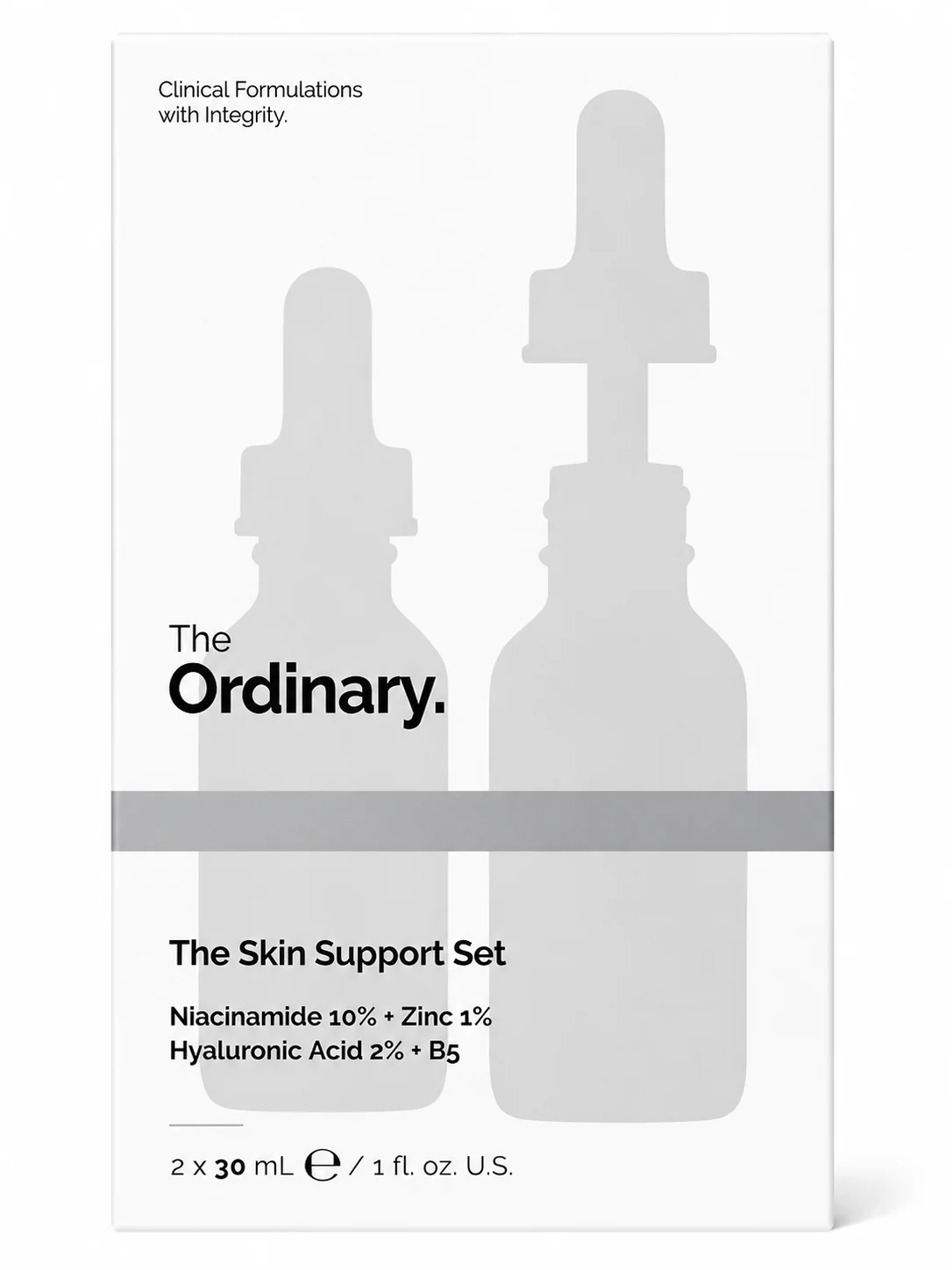 The Ordinary
 The Skin Support Set – Niacinamide 10% + Zinc 1% & Hyaluronic Acid 2% + B5