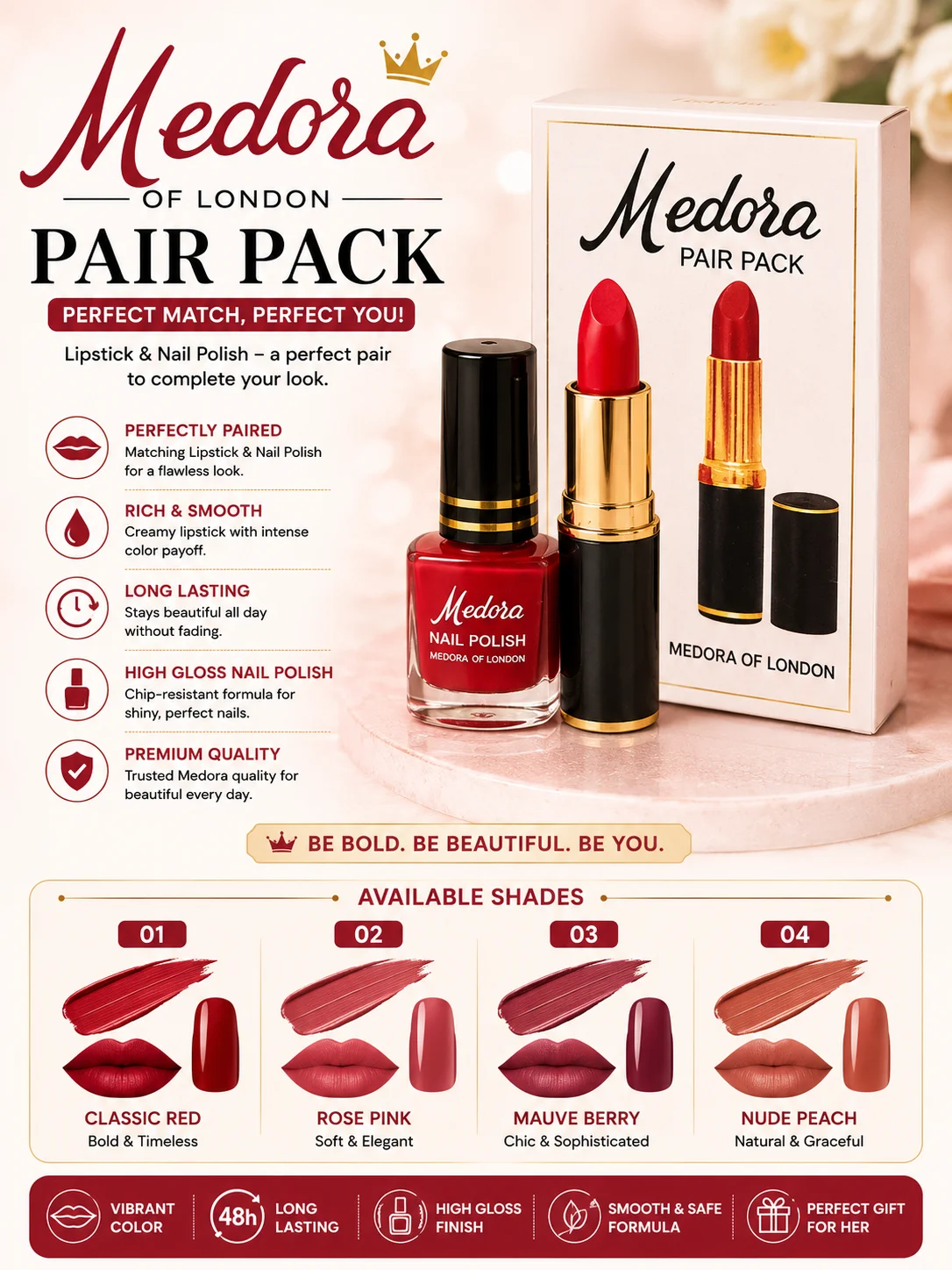 Medora Pair Pack – Lipstick & Nail Polish Combo