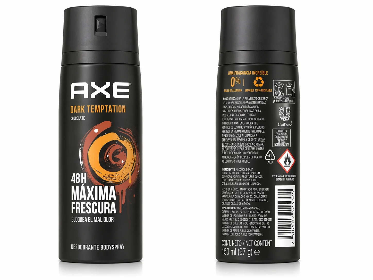 AXE Dark Temptation Chocolate Body Spray – 48H Freshness (150ml)