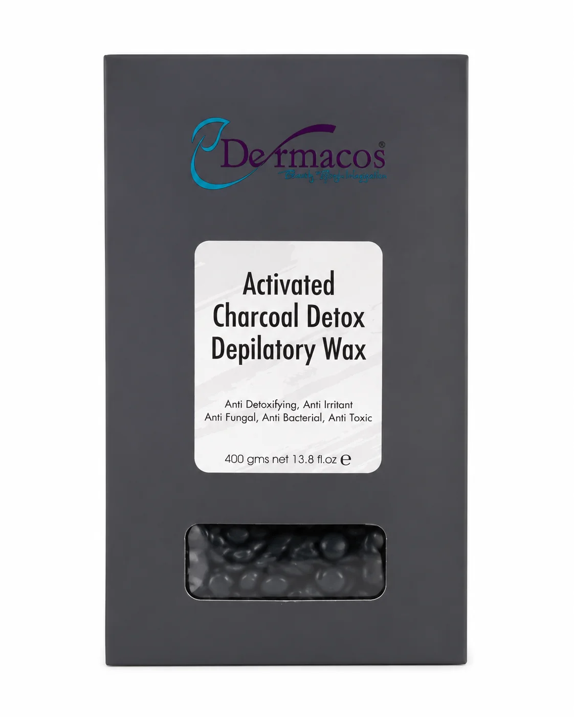 Dermacos Activated Charcoal Detox Depilatory Wax – 400g, Anti-Detoxifying & Anti-Bacterial