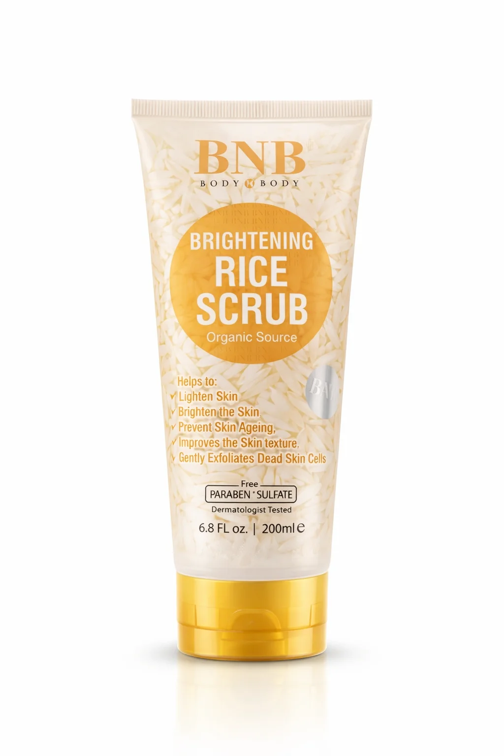 BNB Brightening Rice Scrub Organic Exfoliating Face & Body Scrub 200ml