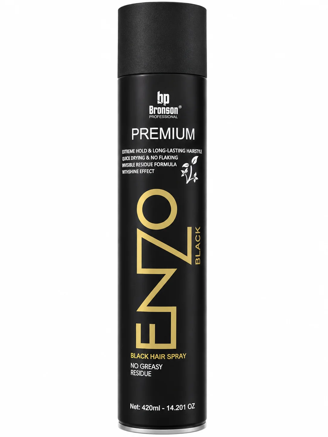 Bronson Professional ENZO Black Hair Spray – Premium Extreme Hold Styling Spray