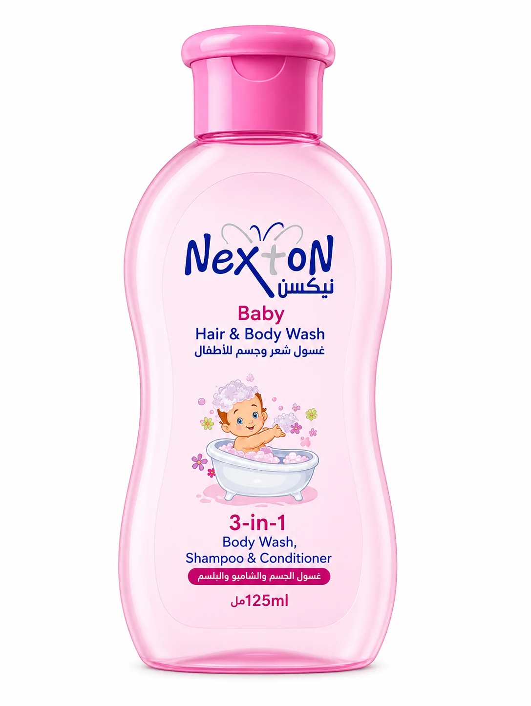 Nexton Baby Hair & Body Wash 3-in-1 – Shampoo, Conditioner & Body Wash | 125ml