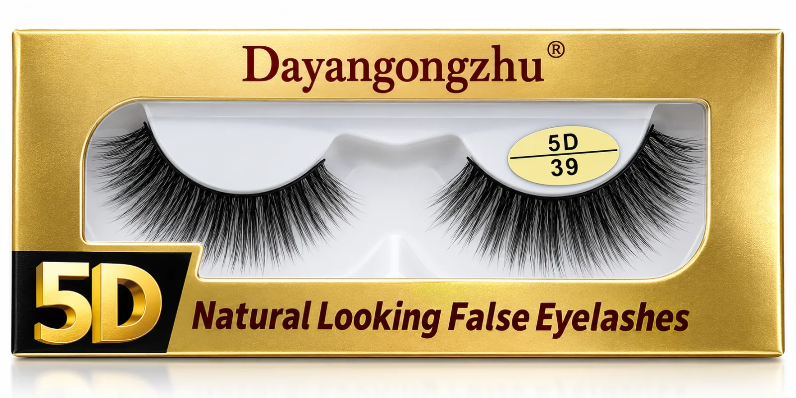 Dayangongzhu 5D Natural Looking False Eyelashes – Style 39 – 1 Pair