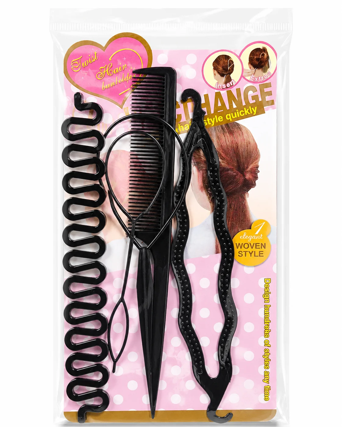 Twist Hair Bun Styling Tool Set – Easy DIY Hair Styling Accessories Kit