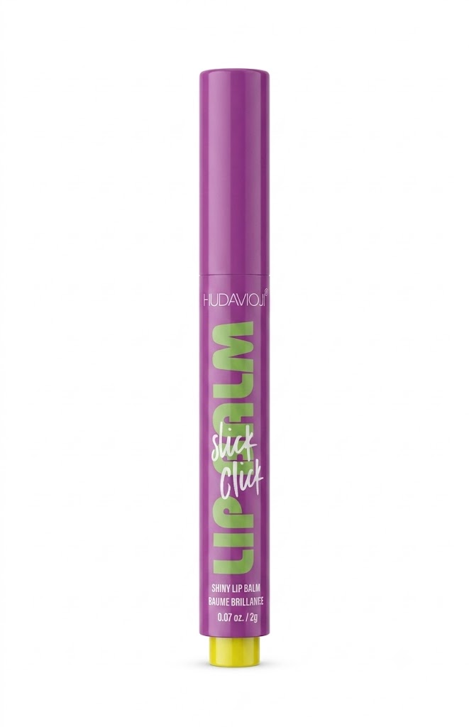 HUDAMOJI Slick Click Shiny Lip Balm Stick – Long-Lasting Hydrating Lip Gloss