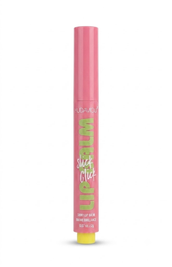 HUDAMOJI Slick Click Shiny Lip Balm Stick – Long-Lasting Hydrating Lip Gloss