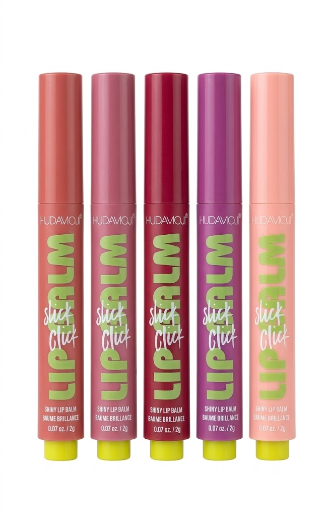 HUDAMOJI Slick Click Shiny Lip Balm Stick – Long-Lasting Hydrating Lip Gloss