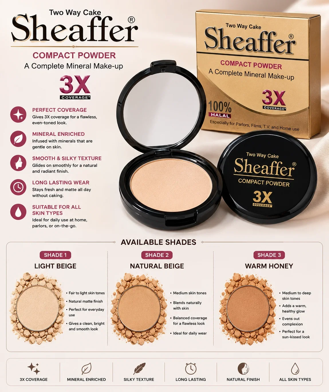 Sheaffer Two Way Cake Compact Powder