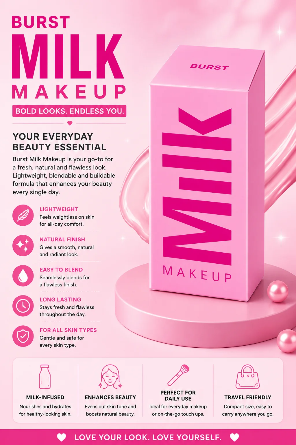 Burst Milk Makeup – Bold Lightweight Beauty Formula